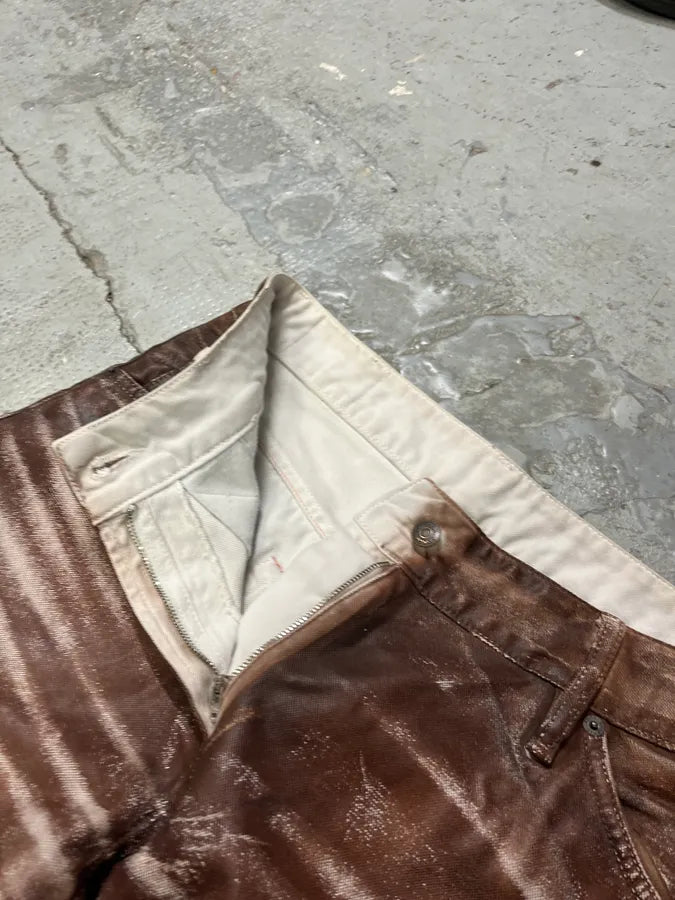 AW2023 Acne Studios Sample Overprint Brown Baggy Pants ZHnPkFx 11