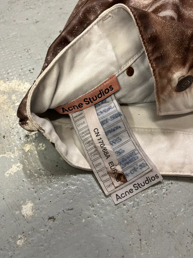 AW2023 Acne Studios Sample Overprint Brown Baggy Pants ZHnPkFx 12