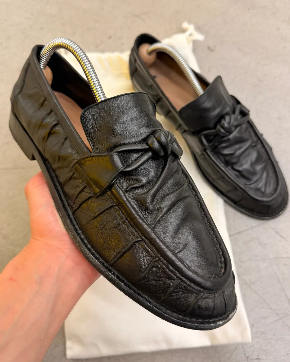 AW2023 Bottega Veneta Black Astaire Leather Loafers by Matthieu Blazy wEUObYG 0