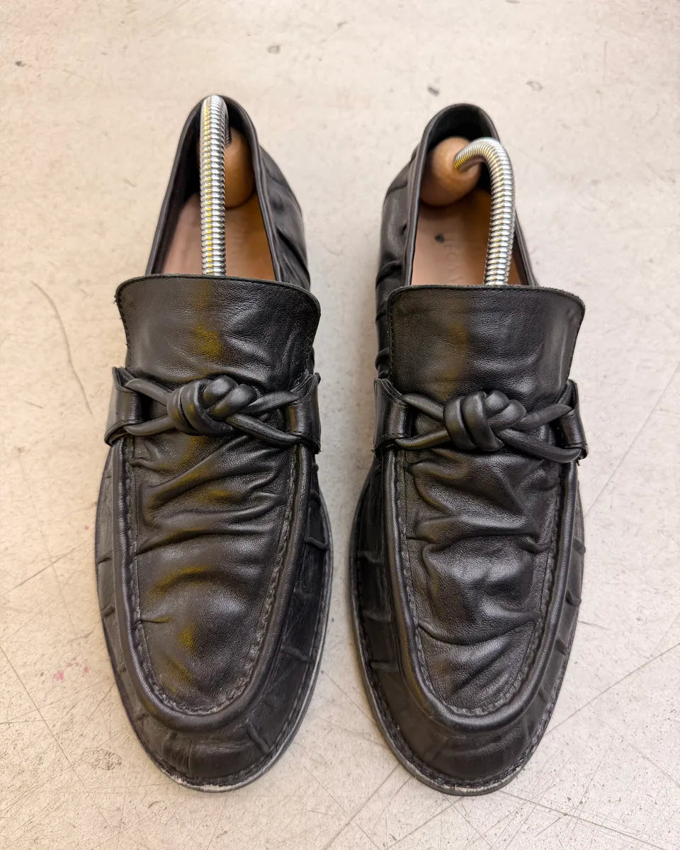 AW2023 Bottega Veneta Black Astaire Leather Loafers by Matthieu Blazy wEUObYG 2