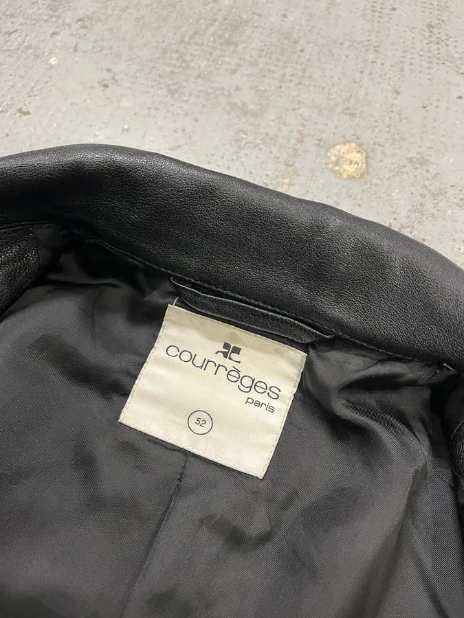 AW2023 Courrèges Worker Black Minimalist Leather Black OacreWy 10