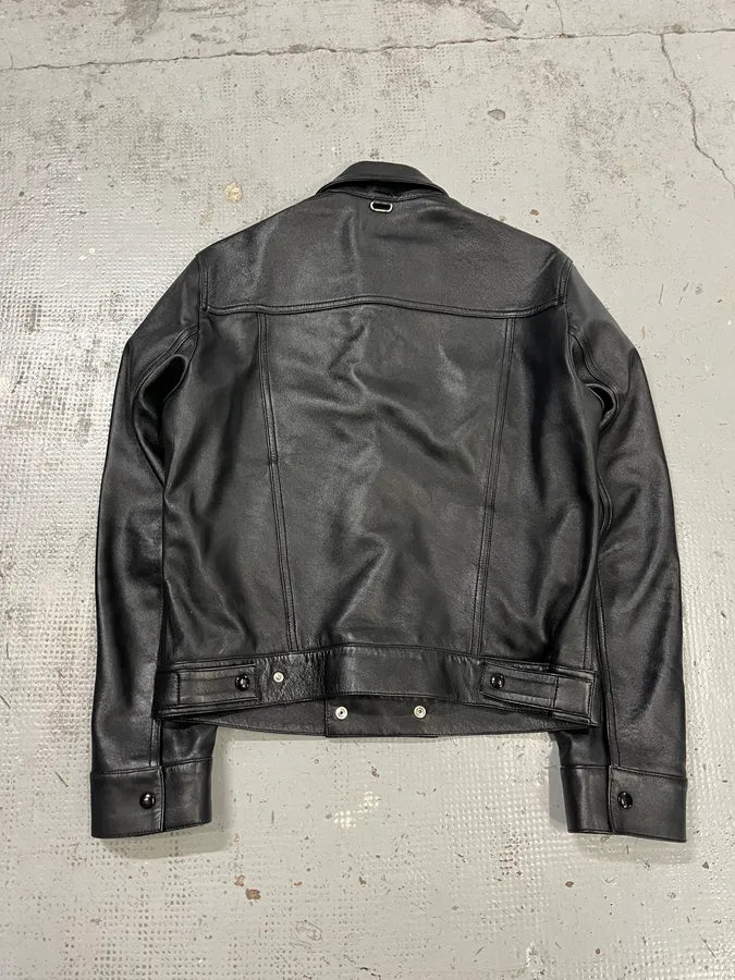 AW2023 Courrèges Worker Black Minimalist Leather Black OacreWy 7