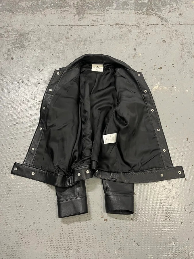AW2023 Courrèges Worker Black Minimalist Leather Black OacreWy 9
