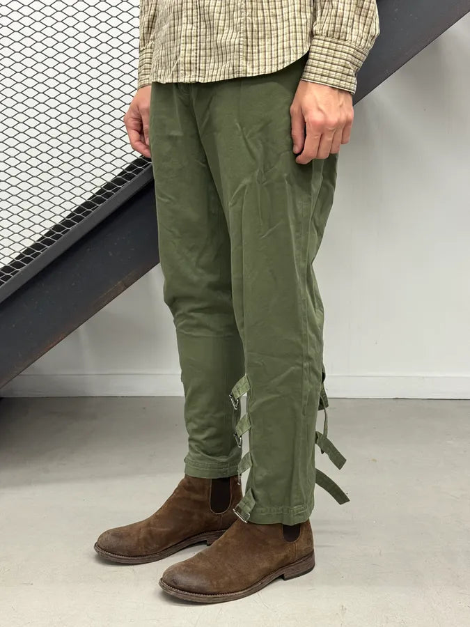 AW2023 Dries Van Noten Olive Green Bondage Pants bDpYgMU 2