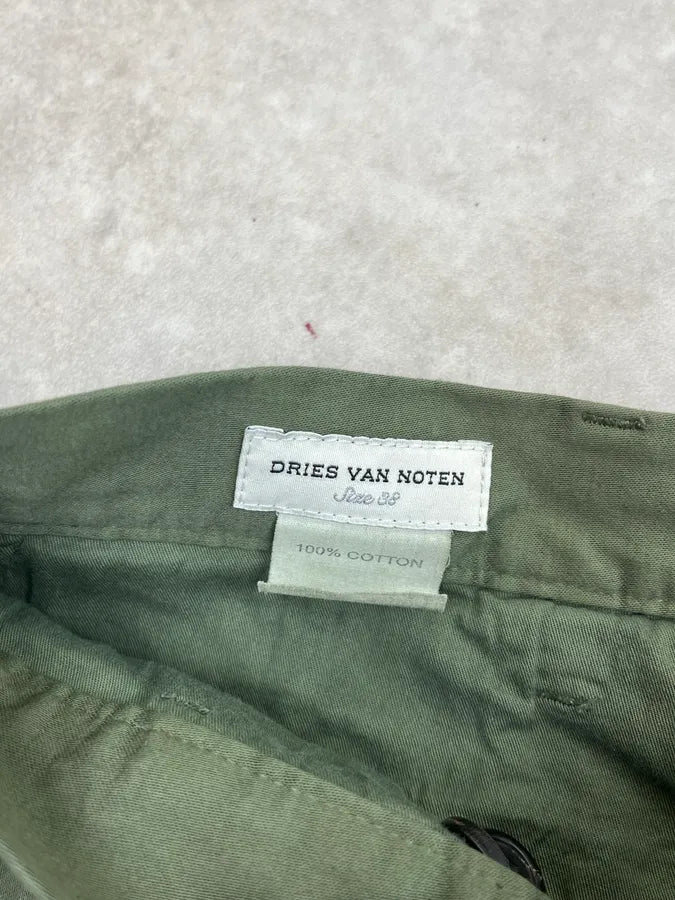 AW2023 Dries Van Noten Olive Green Bondage Pants bDpYgMU 11