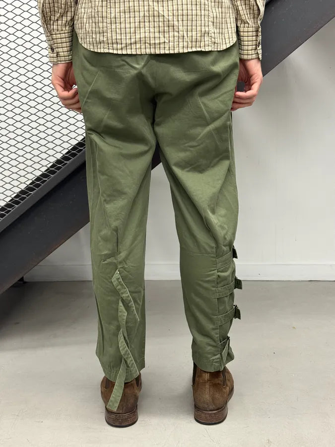 AW2023 Dries Van Noten Olive Green Bondage Pants bDpYgMU 3