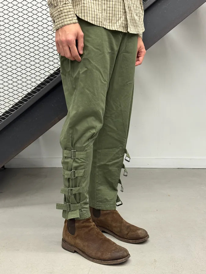 AW2023 Dries Van Noten Olive Green Bondage Pants bDpYgMU 4