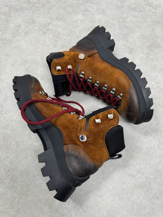 AW2023 Dsquared2 Brown & Black Canadian Leather Boots AUVNmOG 2