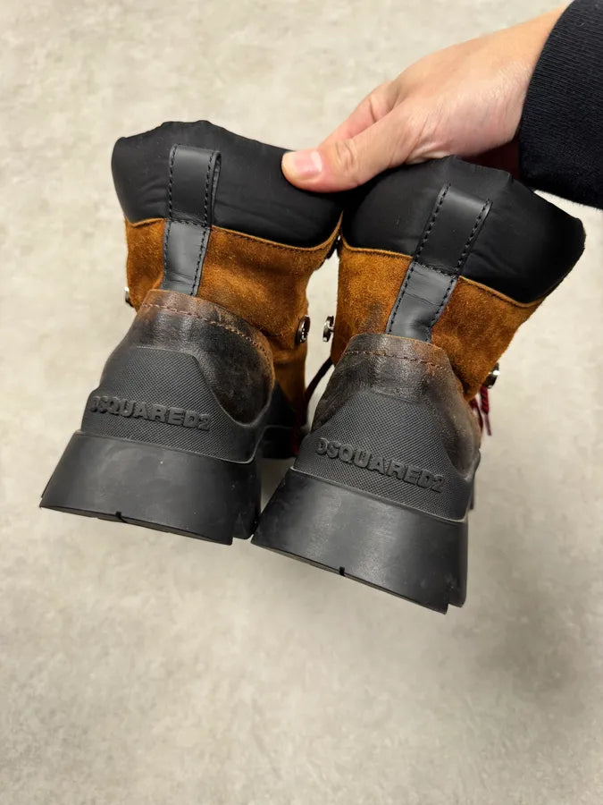 AW2023 Dsquared2 Brown & Black Canadian Leather Boots AUVNmOG 3