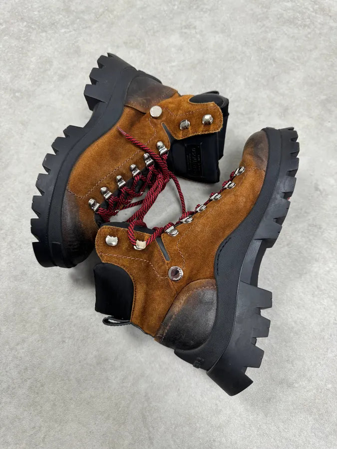 AW2023 Dsquared2 Brown & Black Canadian Leather Boots AUVNmOG 4