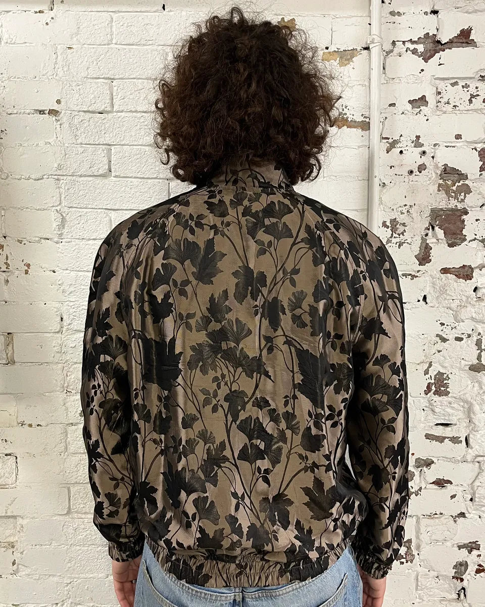 AW2023 Emporio Armani Floral Print Black & Beige Bomber Jacket LtnlfIF 2