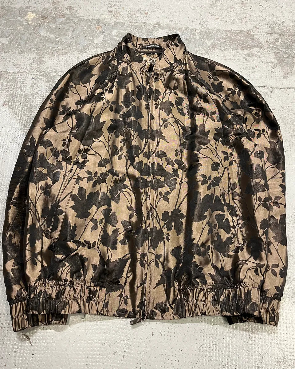 AW2023 Emporio Armani Floral Print Black & Beige Bomber Jacket LtnlfIF 3