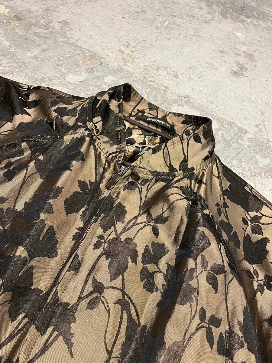 AW2023 Emporio Armani Floral Print Black & Beige Bomber Jacket LtnlfIF 4