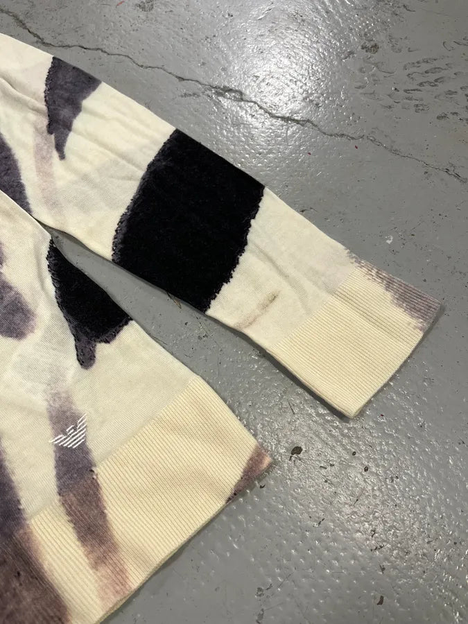 AW2023 Emporio Armani Ink Leaves White & Grey Sweater qvpMmWW 6