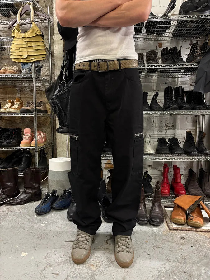 AW2023 Givenchy Black Multi Zips Cargo Pants FByibjo 1