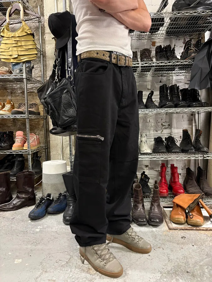 AW2023 Givenchy Black Multi Zips Cargo Pants FByibjo 2