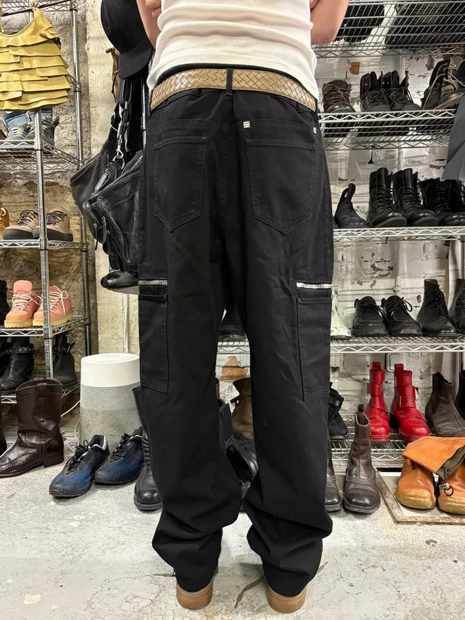 AW2023 Givenchy Black Multi Zips Cargo Pants ikZblky 3