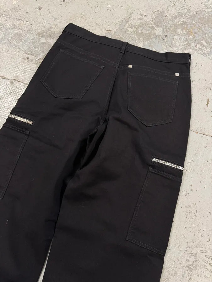 AW2023 Givenchy Black Multi Zips Cargo Pants TgWPxdw 8