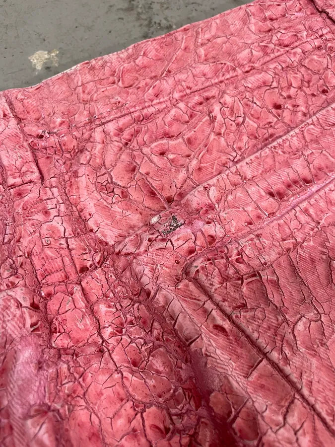 SS2021 Givenchy Pink Cracked Painted Leather Pants by Matthew Williams rmZvHEC 11