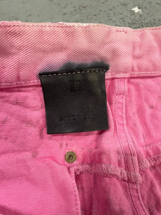 SS2021 Givenchy Pink Cracked Painted Leather Pants by Matthew Williams rmZvHEC 12