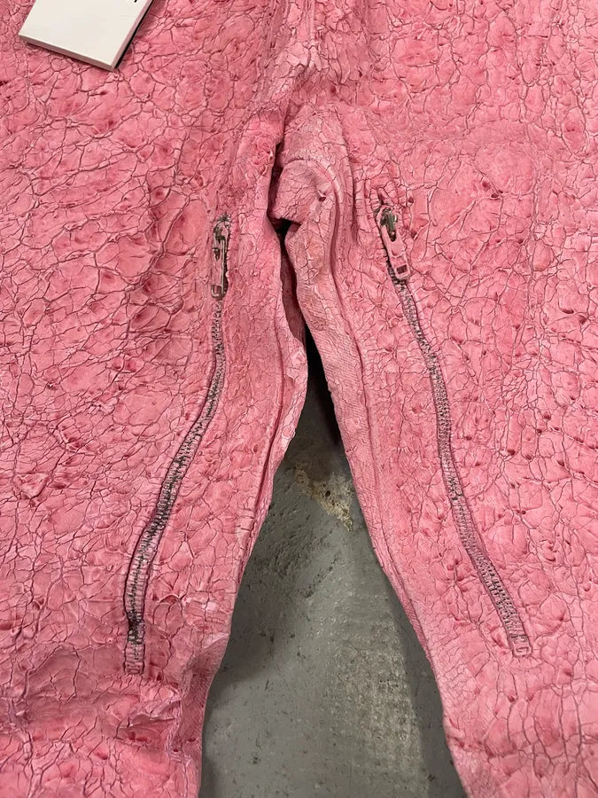 SS2021 Givenchy Pink Cracked Painted Leather Pants by Matthew Williams rmZvHEC 8