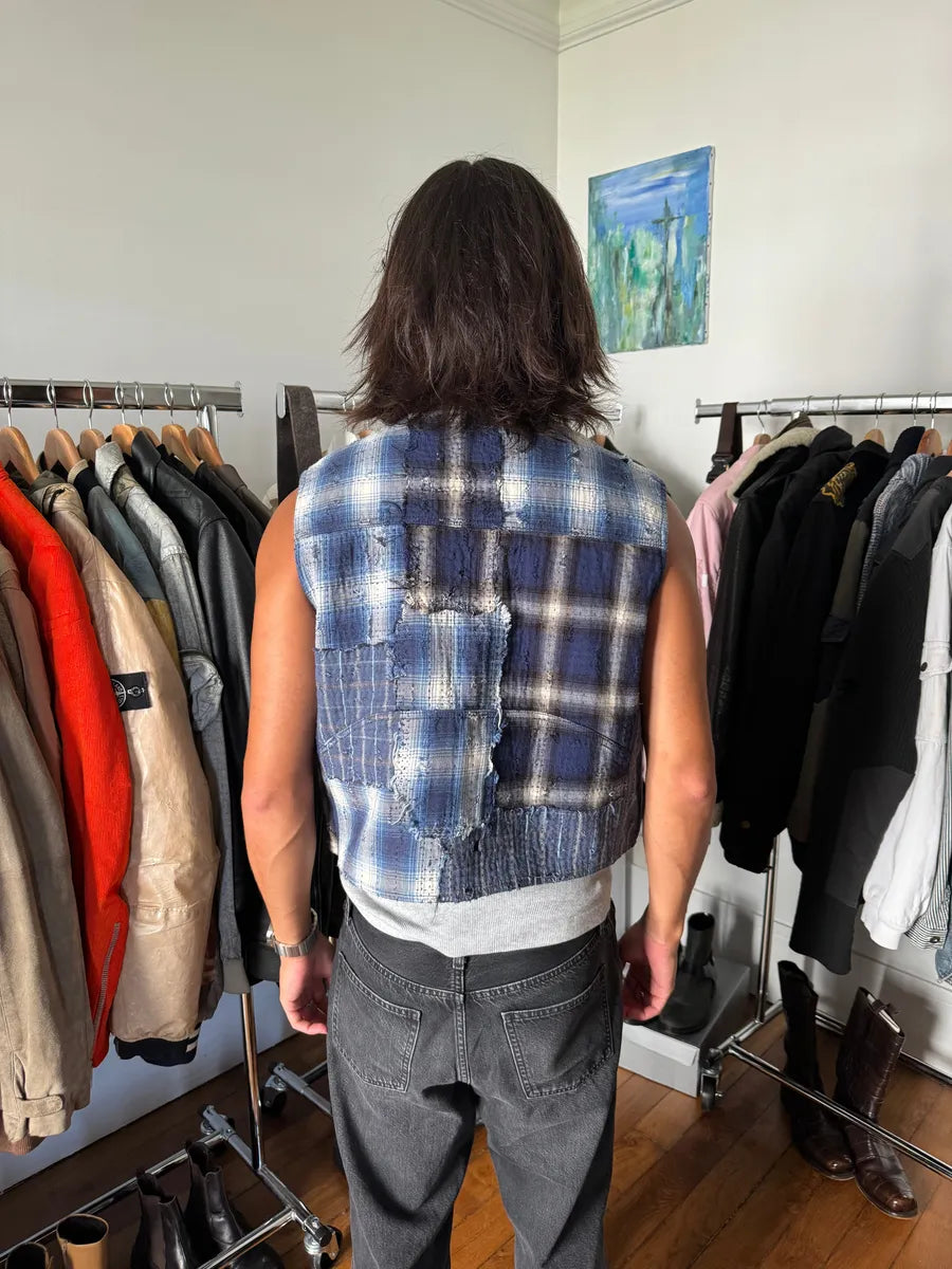 AW2023 Givenchy Sample Artisanal Japanese Boro Vest BTzzOeZ 4