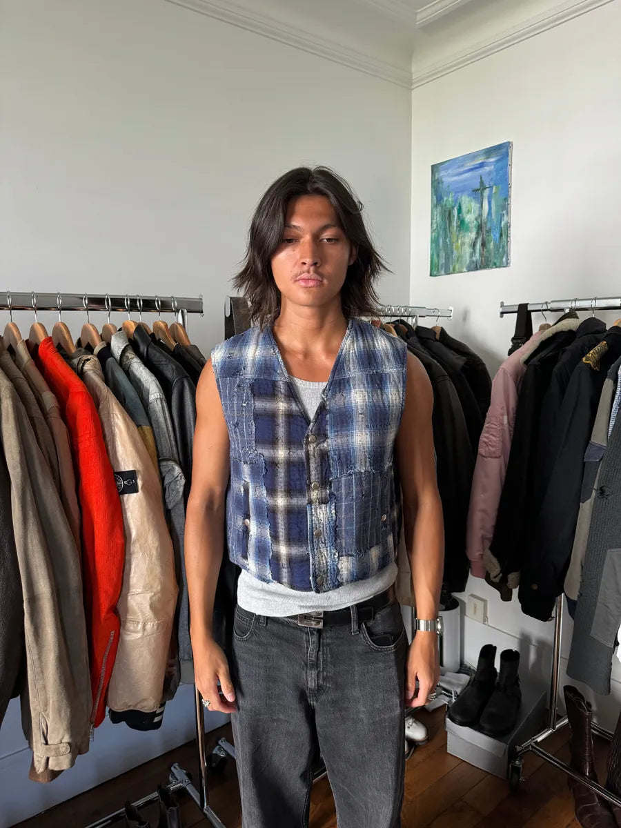 AW2023 Givenchy Sample Artisanal Japanese Boro Vest BTzzOeZ 5