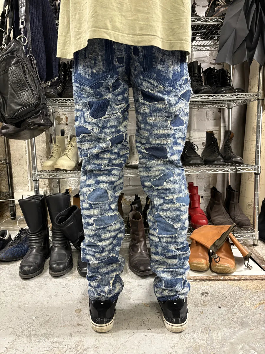 AW2023 Givenchy Slim Blue Distressed Boro Denim Jeans  UFtGEeI 1