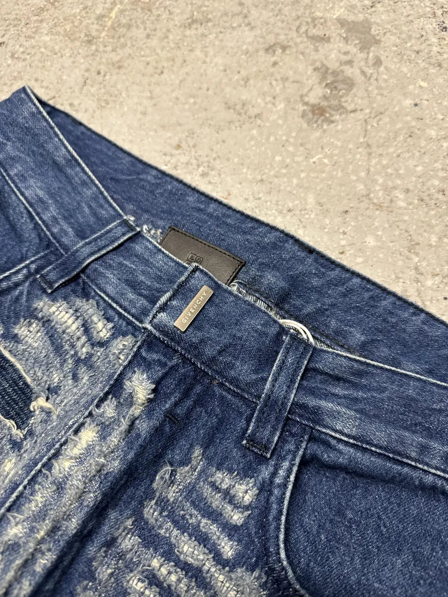 AW2023 Givenchy Slim Blue Distressed Boro Denim Jeans  UFtGEeI 14