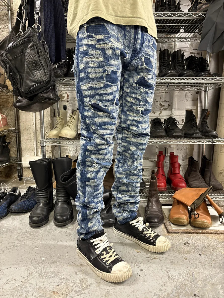 AW2023 Givenchy Slim Blue Distressed Boro Denim Jeans  UFtGEeI 2