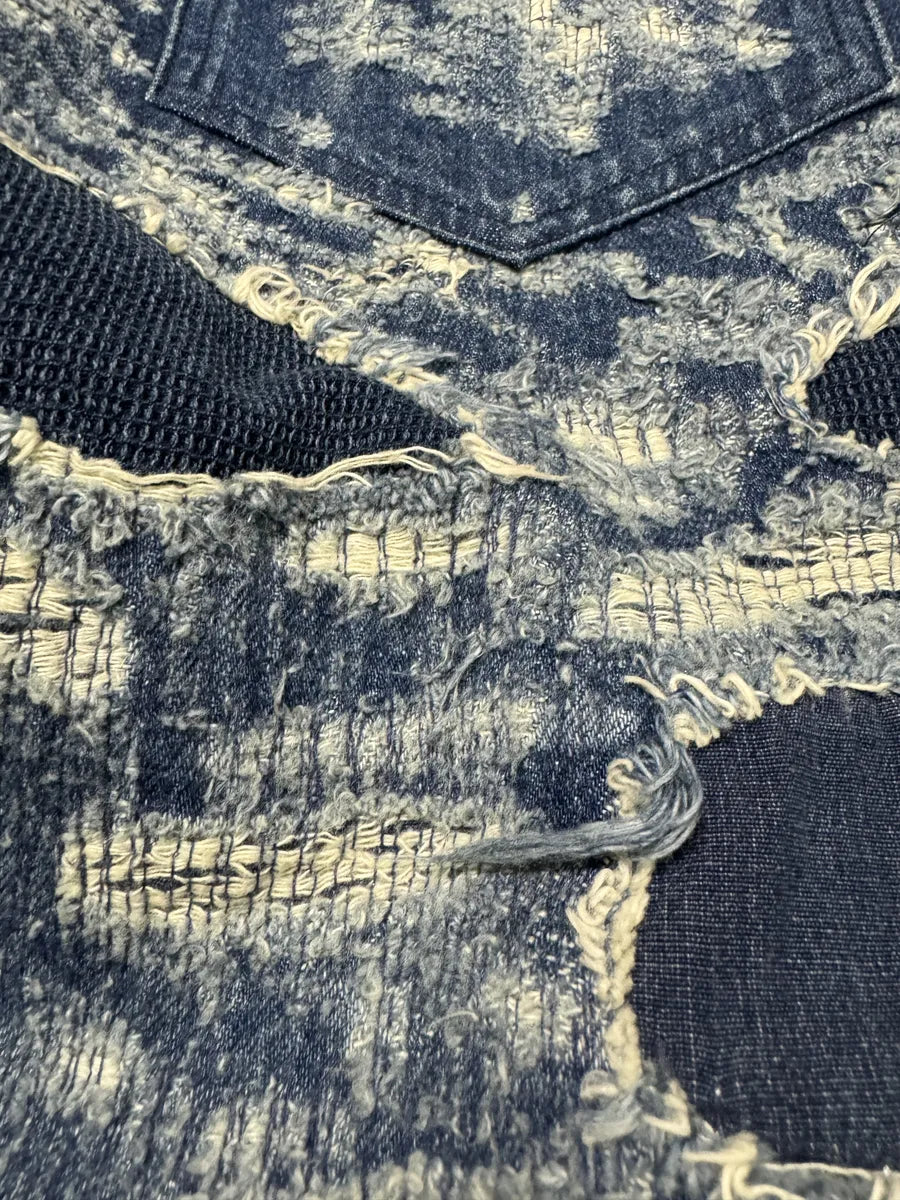 AW2023 Givenchy Slim Blue Distressed Boro Denim Jeans  (S) UFtGEeI 9