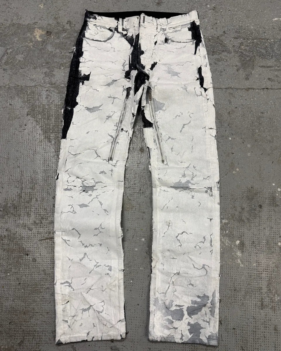 SS2021 Givenchy White Cracked Brut Denim Jeans by Matthew Williams DtLMtAa 0
