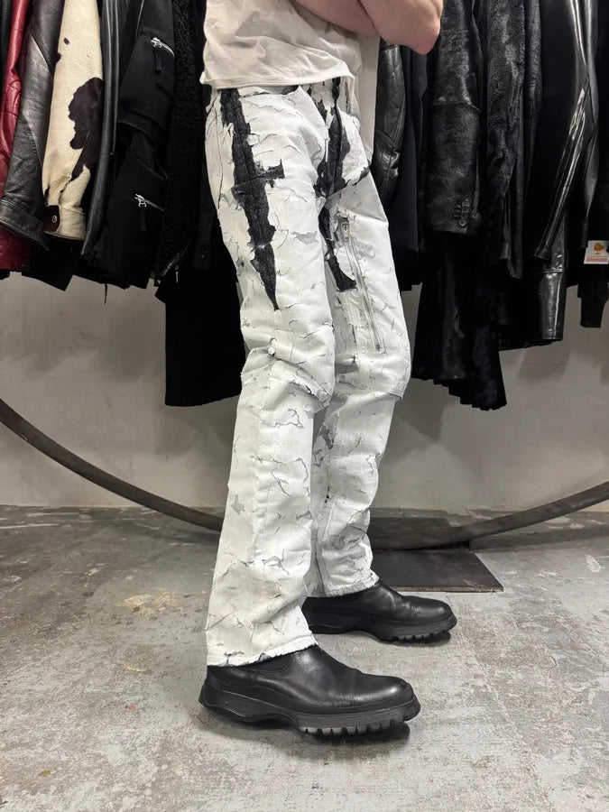 SS2021 Givenchy White Cracked Brut Denim Jeans by Matthew Williams DtLMtAa 3