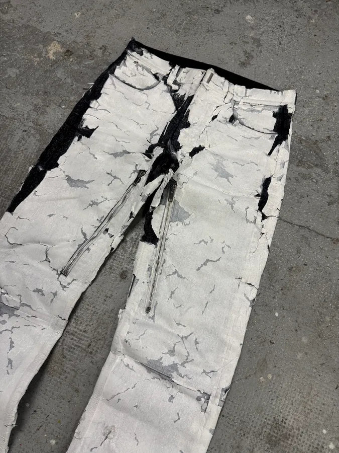 SS2021 Givenchy White Cracked Brut Denim Jeans by Matthew Williams DtLMtAa 5
