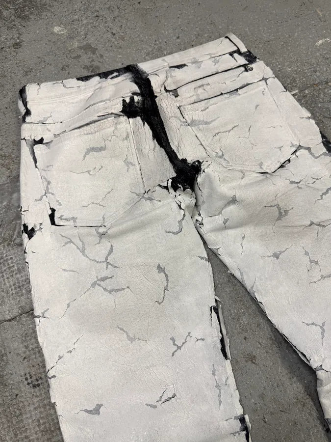 SS2021 Givenchy White Cracked Brut Denim Jeans by Matthew Williams DtLMtAa 7
