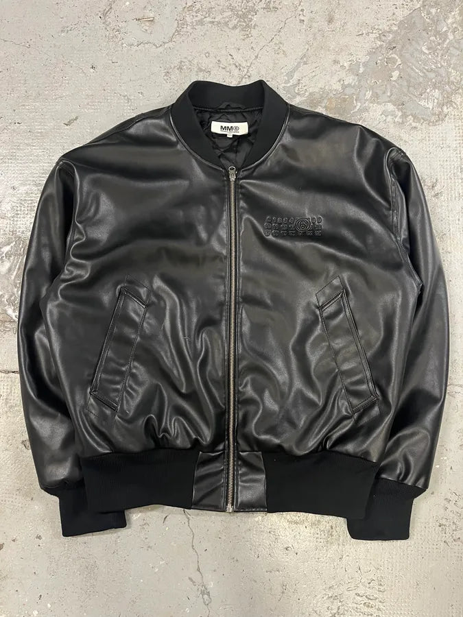 AW2023 Maison Margiela Black Leather Bomber Jacket (M/L) VrBdLCi 0