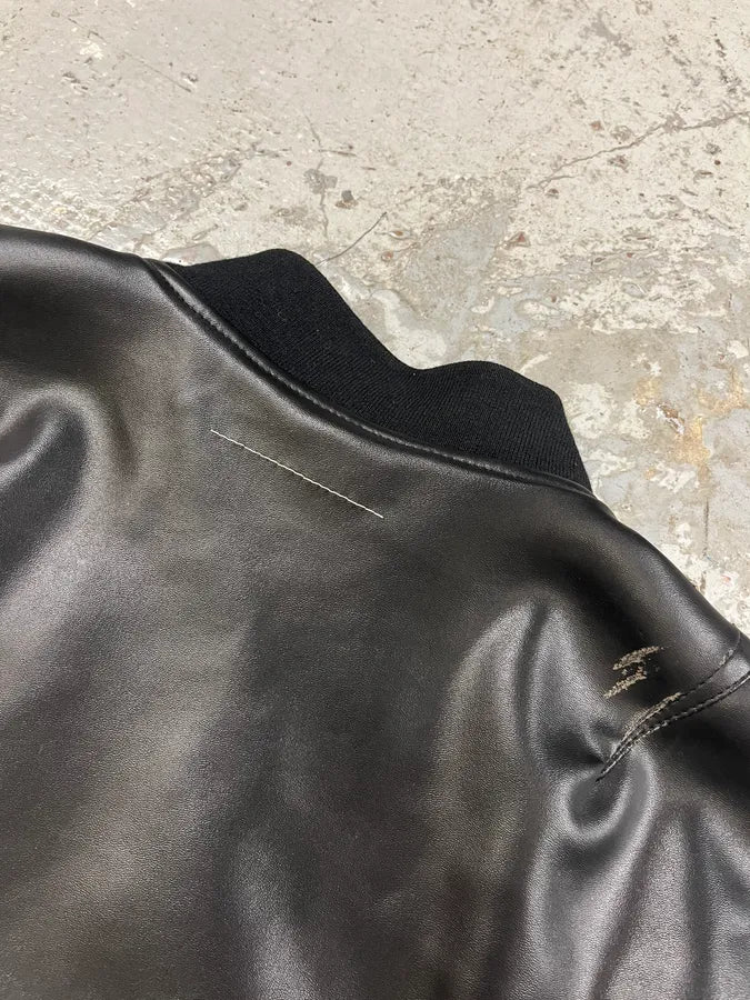 AW2023 Maison Margiela Black Leather Bomber Jacket (M/L) VrBdLCi 10