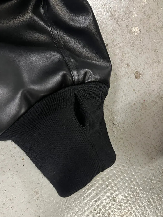 AW2023 Maison Margiela Black Leather Bomber Jacket (M/L) VrBdLCi 14