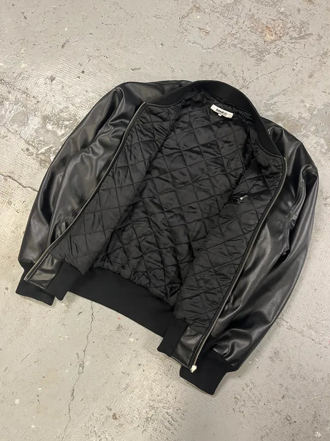 AW2023 Maison Margiela Black Leather Bomber Jacket (M/L) VrBdLCi 4