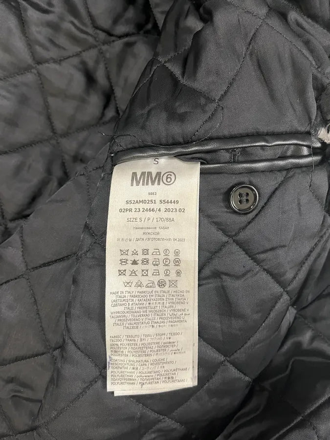 AW2023 Maison Margiela Black Leather Bomber Jacket (M/L) VrBdLCi 8