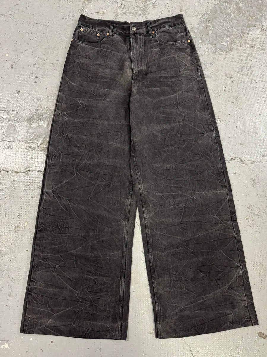 AW2023 Maison Margiela Creased Grey Baggy Denim Jeans kAZHDHW 0