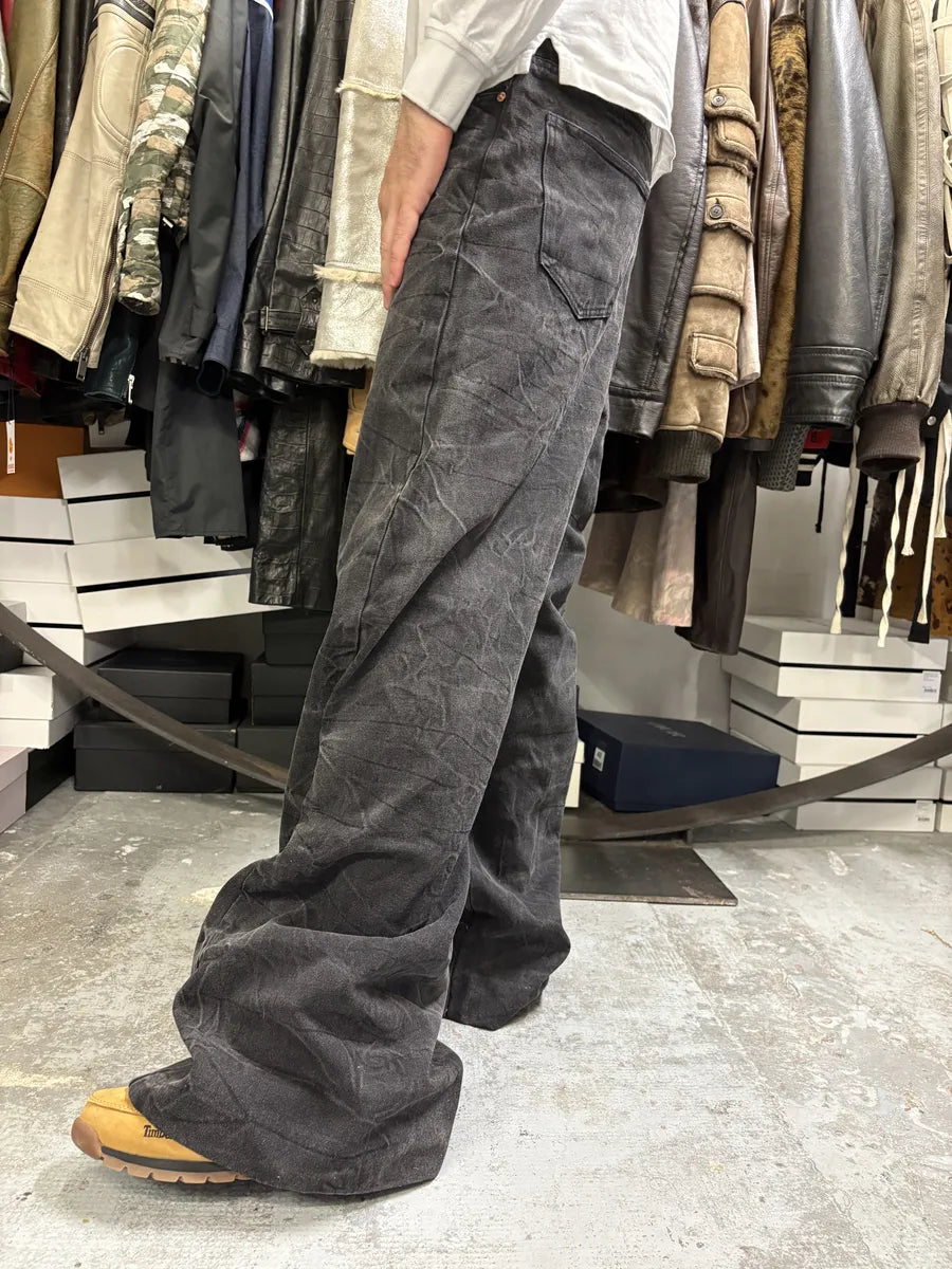AW2023 Maison Margiela Creased Grey Baggy Denim Jeans kAZHDHW 3