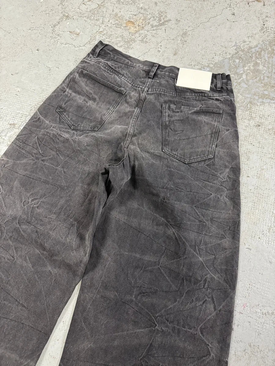 AW2023 Maison Margiela Creased Grey Baggy Denim Jeans kAZHDHW 8