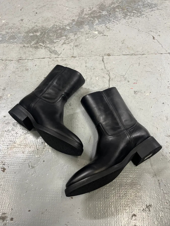 AW2023 Maison Margiela Pure Black Leather Boots SAFePKn 2