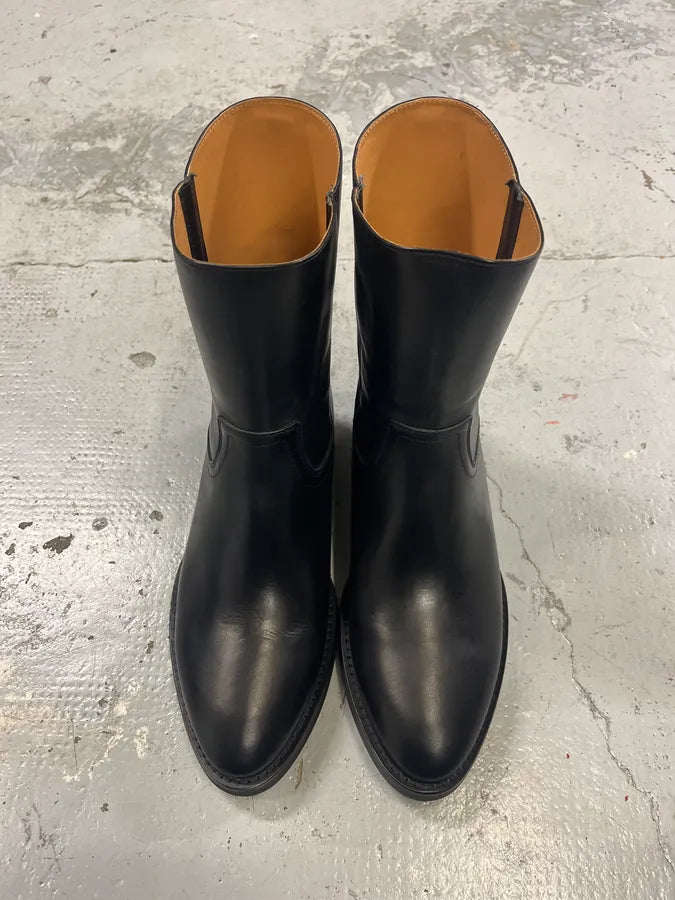 AW2023 Maison Margiela Pure Black Leather Boots SAFePKn 3