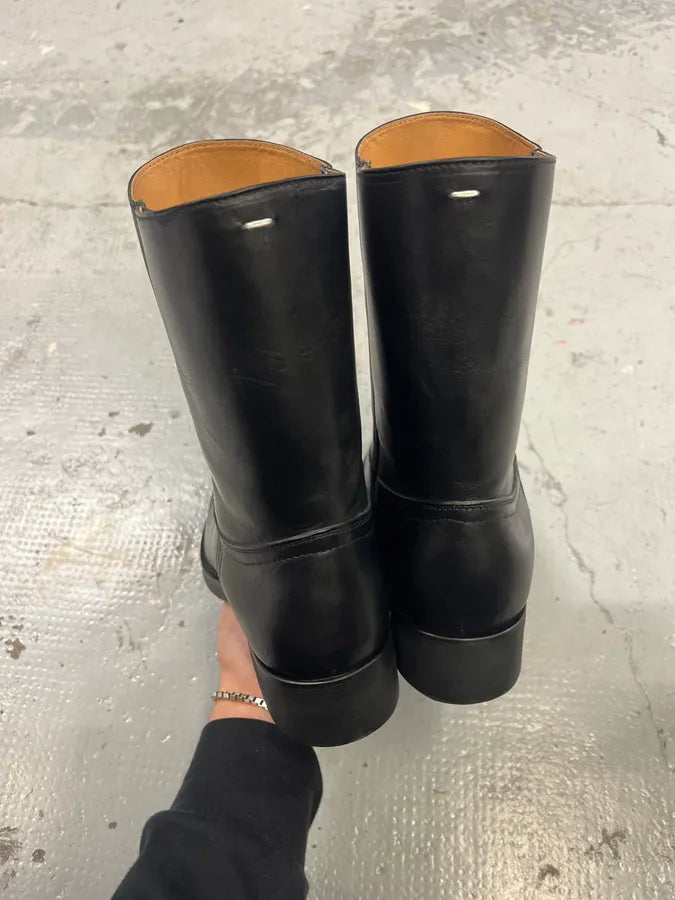 AW2023 Maison Margiela Pure Black Leather Boots SAFePKn 4