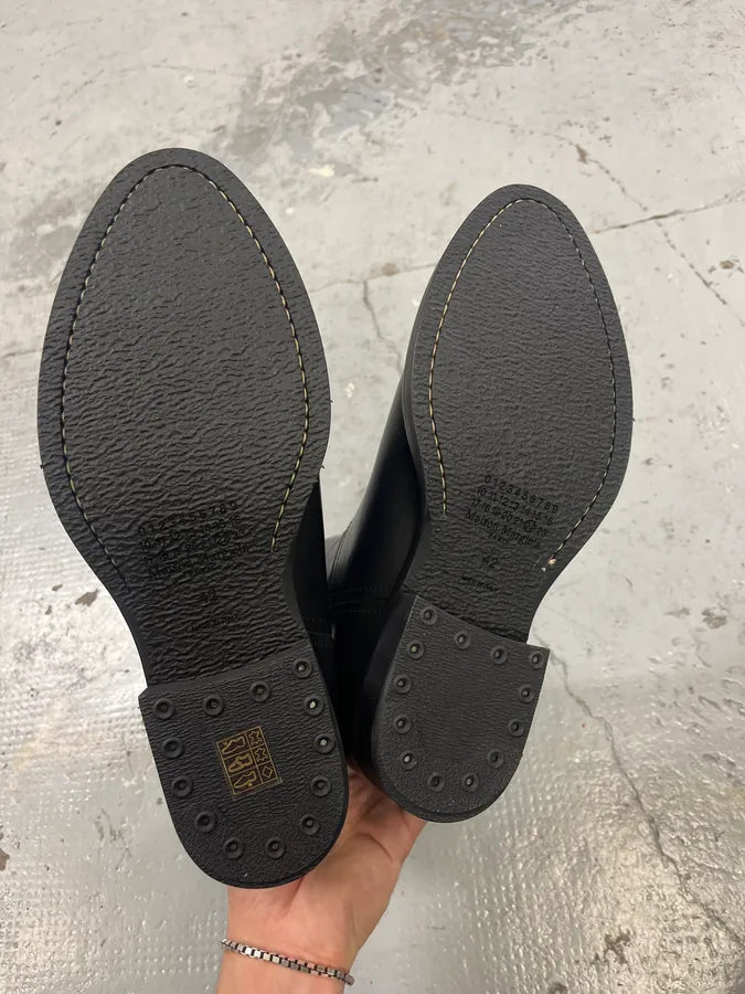 AW2023 Maison Margiela Pure Black Leather Boots SAFePKn 5