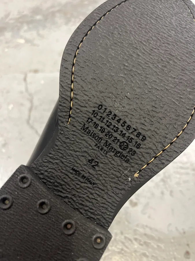 AW2023 Maison Margiela Pure Black Leather Boots SAFePKn 6