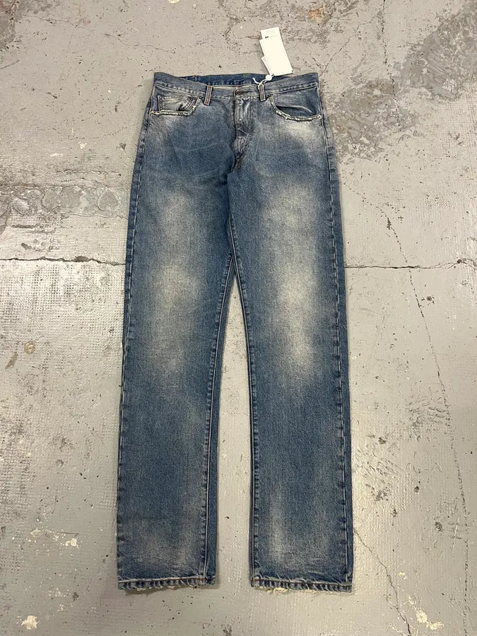 AW2023 Maison Margiela Signature Faded Blue Denim Jeans wIVkQbQ 1