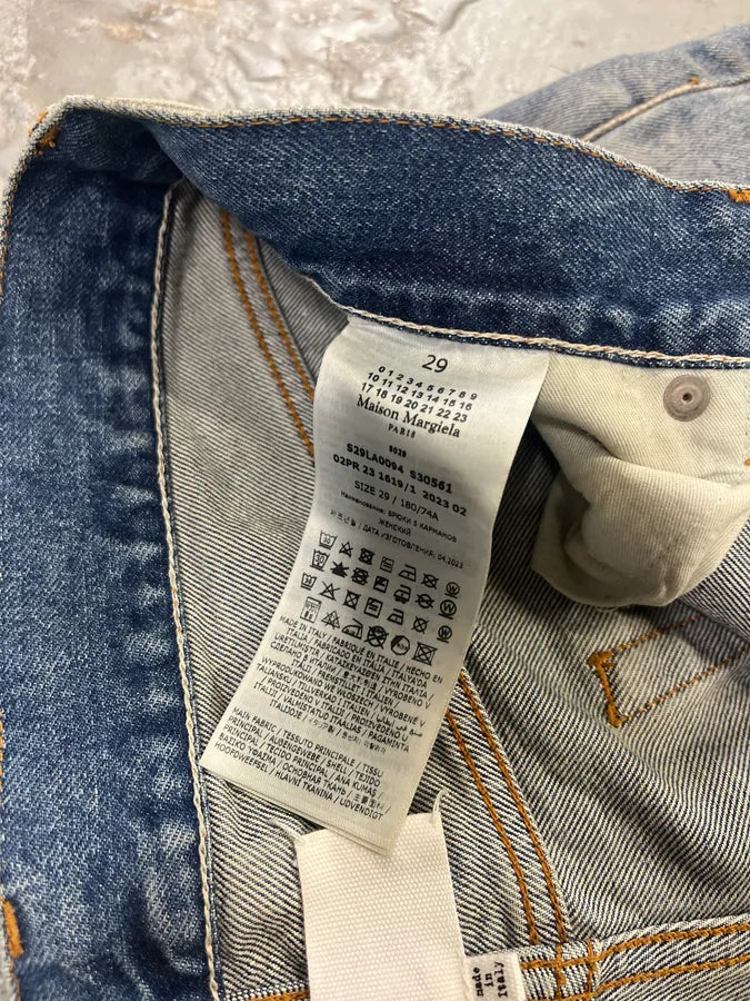 AW2023 Maison Margiela Signature Faded Blue Denim Jeans wIVkQbQ 11